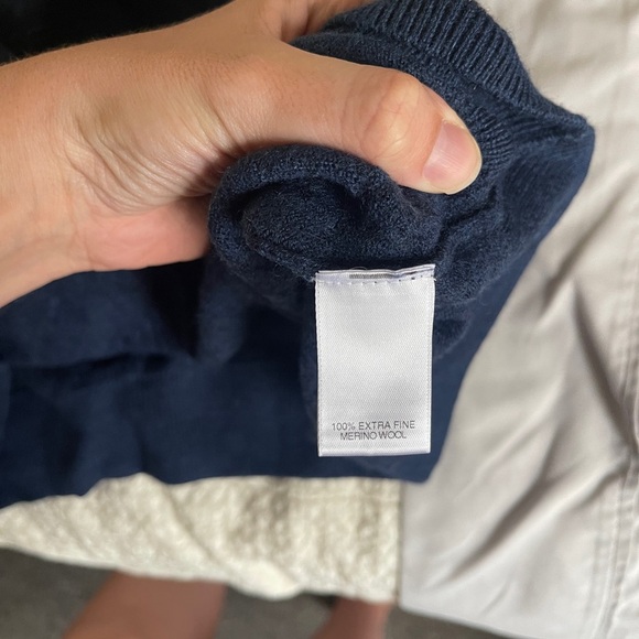 Turnbury Men's Blue v neck Sweater extra fine merino wool size XXL - Picture 7 of 10